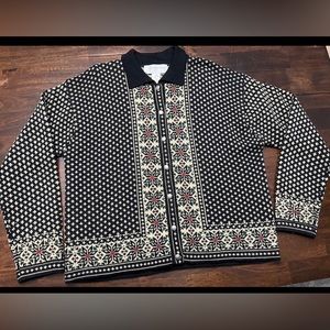 Jones New York Sport 100% Wool Women's Button Up Sweater size Large